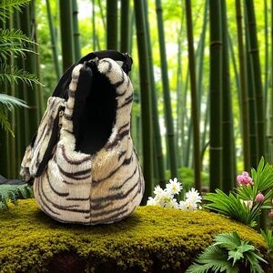 Tan Multi Animal Print Pet Carrier Tote Bag with Matching Little Purse